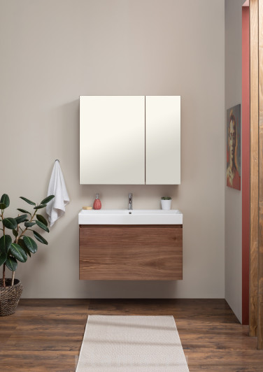 Зеркало-шкаф Aquanet Йорк 100 орех