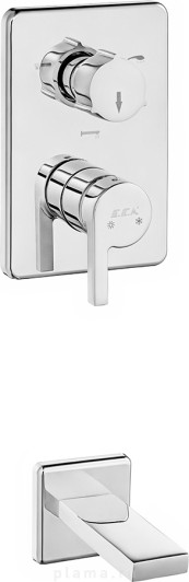Смеситель E.C.A. Icon 102101149 С ВНУТРЕННЕЙ ЧАСТЬЮ, для ванны с душем plama.ru