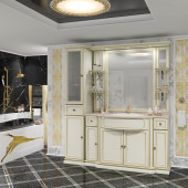 Шкаф-пенал Opadiris Корсо-оро №11 L слоновая кость с золотой патиной