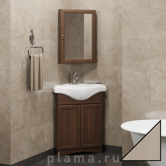 Мебель для ванной Opadiris Клио 45 угловая, беленый бук