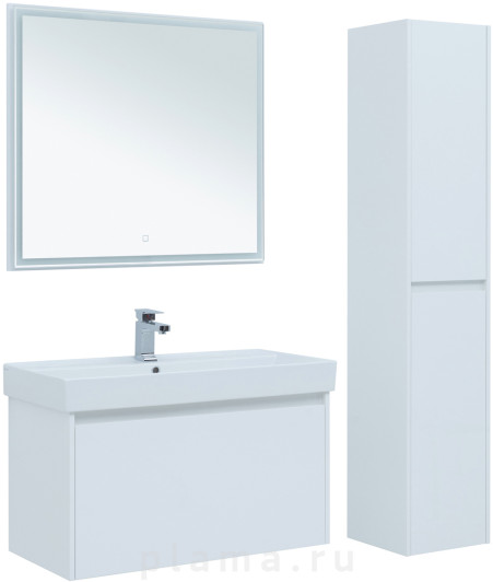 Зеркало Aquanet Nova Lite 100 белый глянец