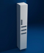 Шкаф-пенал Triton Ника 30 R, 2 двери, 2 ящика, с бельевой корзиной, белый (уценка: царапина)