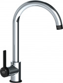 Смеситель GPD Gildo MTE165-K-S для кухонной мойки, хром, черный plama.ru