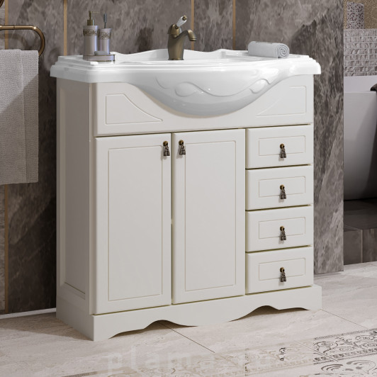 Тумба для комплекта Opadiris Клио 85 напольная, слоновая кость