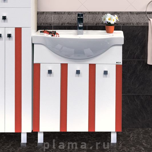 Тумба с раковиной Misty Палермо 70 красная