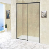 Душевая дверь в нишу RGW Leipzig Le-12 (97-110) x195 профиль черный, стекло прозрачное