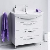 Тумба с раковиной Aqwella Allegro 75 с 3 ящиками (уценка: потертость)