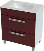 Тумба для комплекта Triton Ника 60 напольная, 2 ящика, вишневая