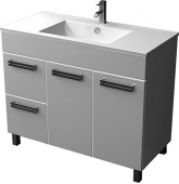 Тумба для комплекта Triton Ника 120 L напольная, 2 двери, 2 ящика, белая