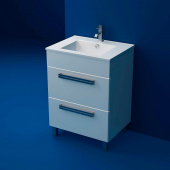 Тумба с раковиной Triton Ника 60 напольная, 2 ящика, белая