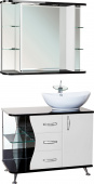 Мебель для ванной Bellezza Рио 90 R черно-белая
