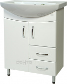 Тумба с раковиной СанТа Элеганс 65 2 двери, 2 ящика