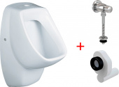 Комплект  Писсуар Santek Гала WH301774 подвесной + Смывное устройство AlcaPlast ATS001 кнопочный вентиль + Сифон для писсуара AlcaPlast A45B