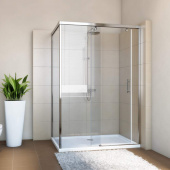 Душевой уголок GuteWetter Slide Rectan GK-863B левая 140x80 см стекло бесцветное, профиль хром